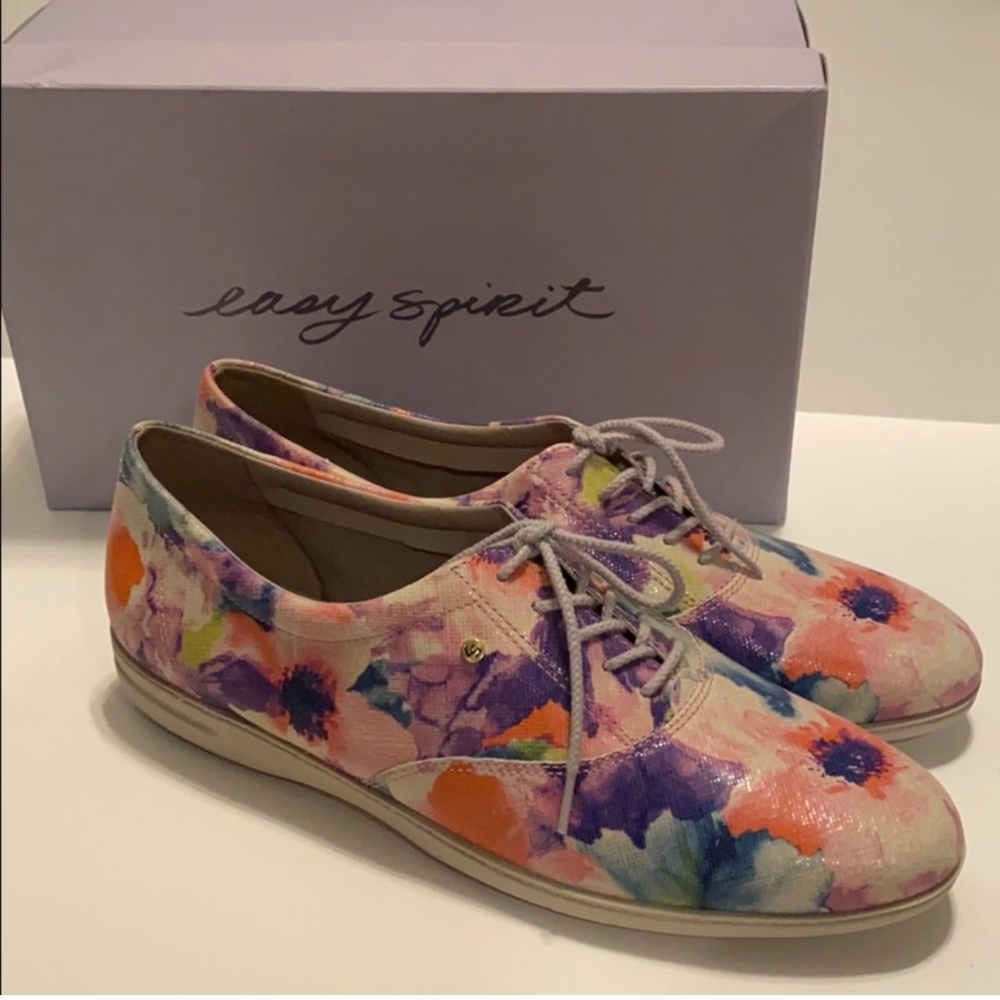🌲SALE🌲Easy Spirit SZ 11 Narrow Floral ESMotion Oxford Shoes New